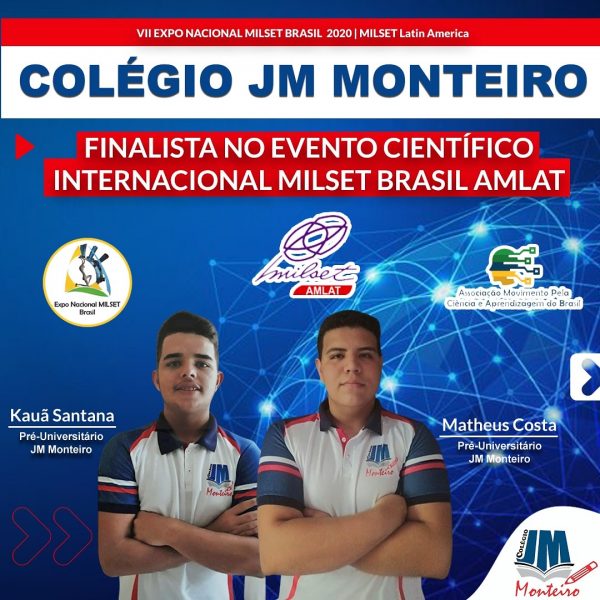 Colégio JM Monteiro é finalista em Evento Científico Internacional